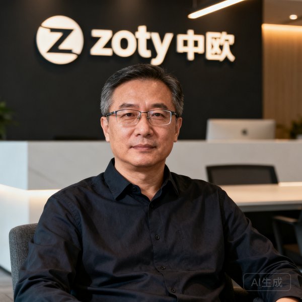 陈远舟，zoty中欧创始人兼CEO，前国际体育数据公司高级分析师，拥有12年体育数据分析经验，戴眼镜、穿着深色衬衫的儒雅中年男性。